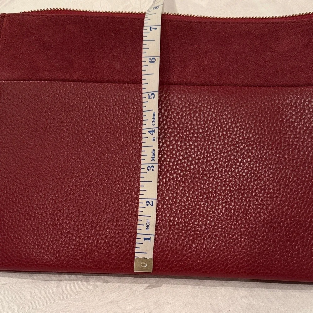 White House Black Market Burgundy Zip-Around Wallet - Picture 3 of 8